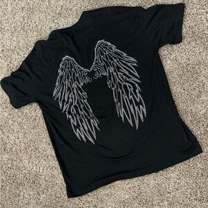 Black shirt with diamond wings
